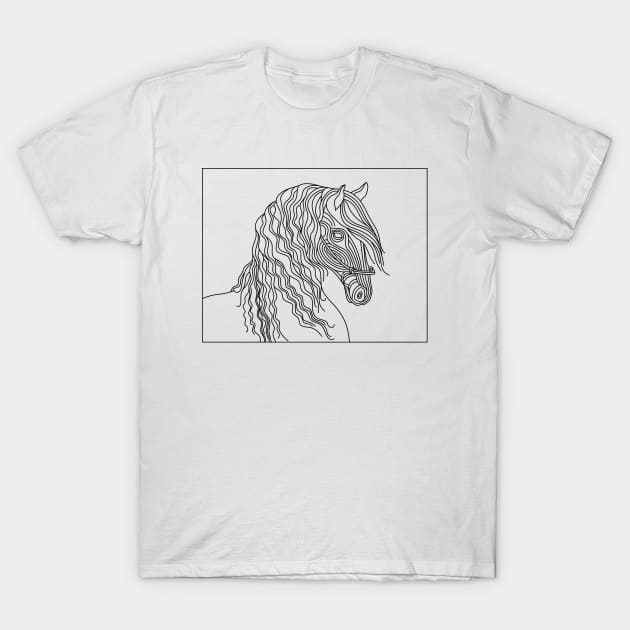 Horse line art illustration, Equine design, Equestrian minimalist art, Horse lovers gifts, Horse show mom. T-Shirt by PAULsPRINT